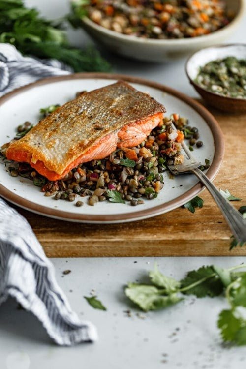 seared-salmon-french-lentil 11 Easy Lentil Recipes For Affordable, High-Protein Meals